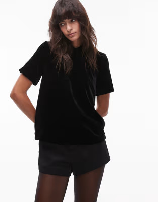 & Other Stories velvet top with collar in black | ASOS (Global)