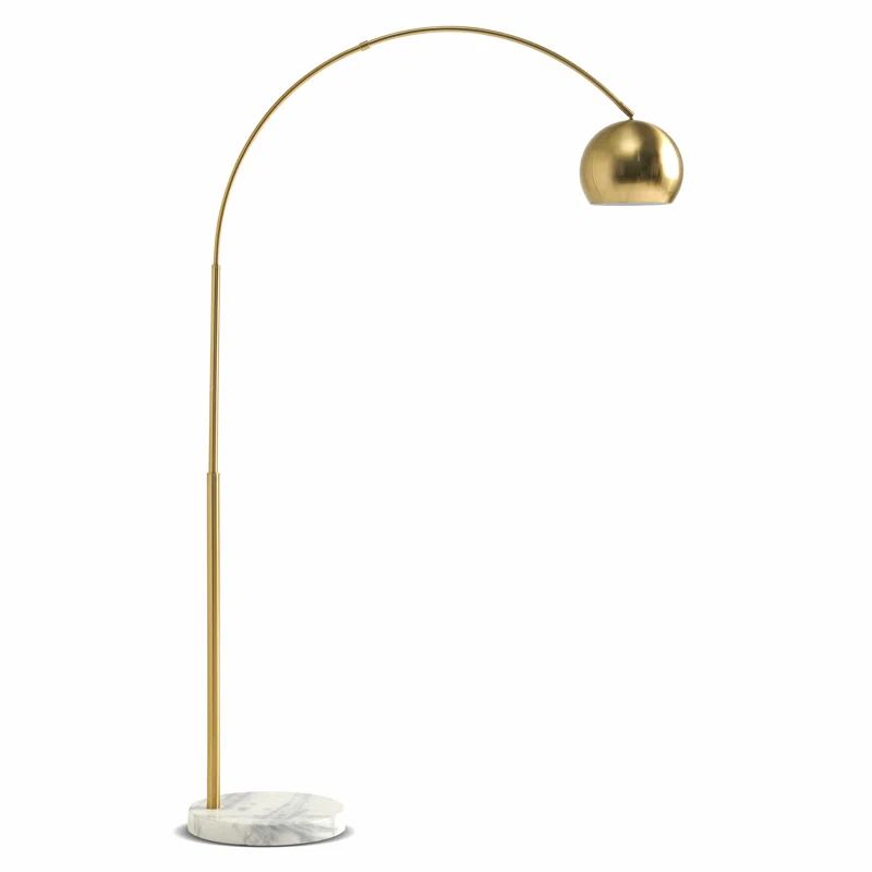 Olivia 75 in. Industrial 1-Light Adjustable LED Floor Lamp with Metal Bowl Shade | Wayfair North America