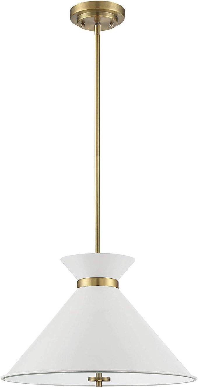 Savoy House 7-2416-3-160 Lamar White with Brass Accents 3 Light Pendant (18" W x 11" H) | Amazon (US)