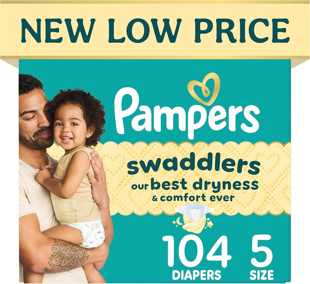 Swaddlers Diapers, Size 5 (20-37 lbs), 104 Count, Fragrance Free, Hypoallergenic, Absorbent, Pedi... | Amazon (US)