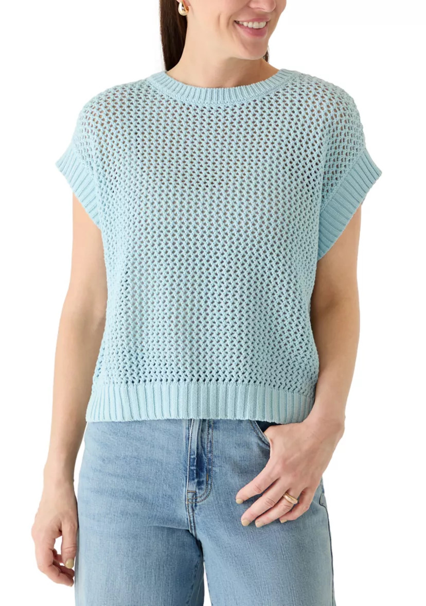 Women's Short Drop Shoulder Open Stitch Sweater | Belk