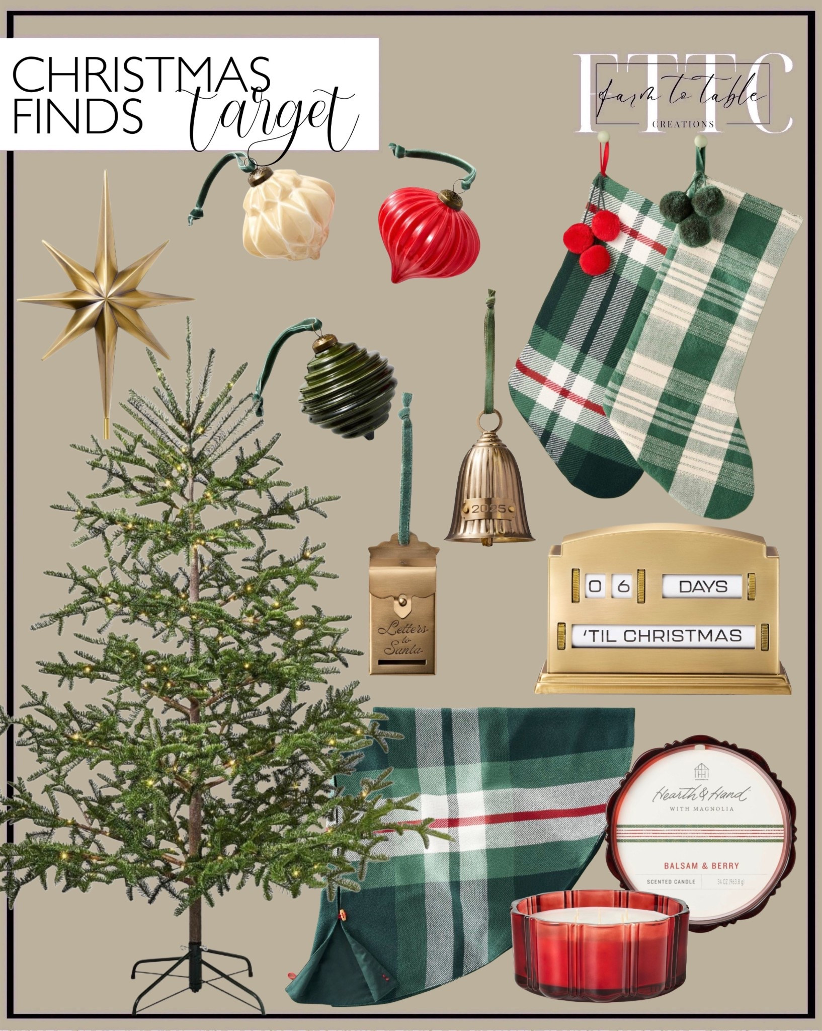 Hearth & Hand with Magnolia Christmas Decor – Launching October 5th

Follow @farmtotablecreations on Instagram for more curated seasonal home finds.

The Hearth & Hand with Magnolia Christmas collection officially launches October 5th at Target, and it’s full of festive charm. From classic plaid stockings and glass ornaments to brass bells, countdown calendars, and their signature Balsam & Berry candle — this launch captures everything we love about cozy, traditional Christmas décor. The perfect mix of timeless design and holiday nostalgia.

#targetchristmas #hearthandhand #magnolia #targethome #christmasdecor #targetfinds #holidayhome #christmasornaments #christmastree #christmasstockings #holidaystyle #targetlaunch

#LTKSeasonal #LTKFindsUnder50 #LTKHome