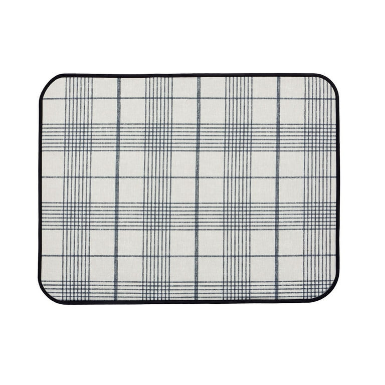 Better Homes & Gardens Dish Dry Mat, Weston Plaid Print, 18"W x 24"L, Polyester Material | Walmart (US)