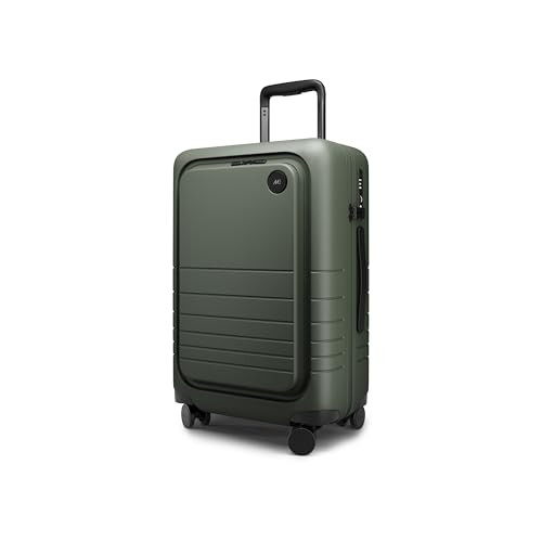 Monos Carry-On Pro Plus Luggage, 23" Hardside Polycarbonate Spinner Suitcase with 16" Laptop Pocket, Airline Approved, TSA Lock, 23x15x9.5, Rolling Travel Bag | Olive Green | Amazon (US)