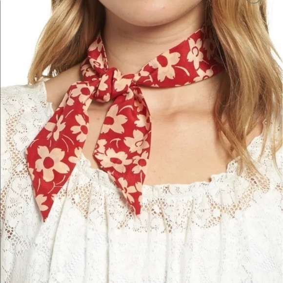 Madewell silk skinny bandana red | Poshmark