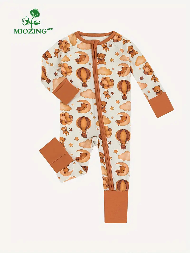 Cute Baby Girls Cartoon Pattern Print High-end Bamboo Fabric Casual & Elastic Bodysuit | Temu Affiliate Program