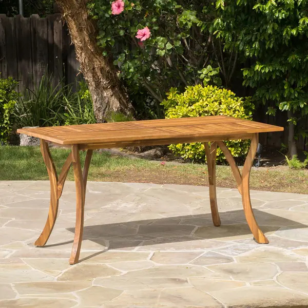 Hermosa Outdoor Acacia Wood Rectangle Dining Table (ONLY) by Christopher Knight Home - 59.00" L x 31 | Bed Bath & Beyond