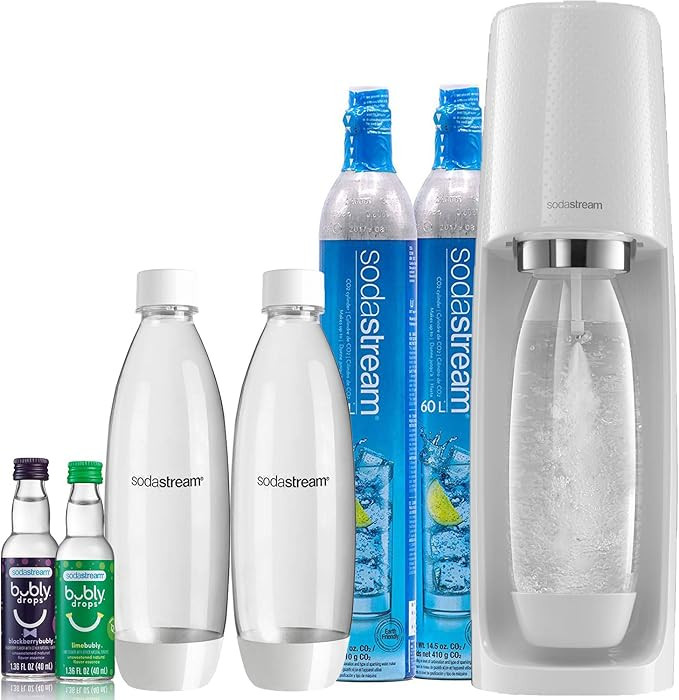 SodaStream Fizzi Sparkling Water Maker Bundle (White), with CO2, BPA free Bottles, and bubly drop... | Amazon (US)