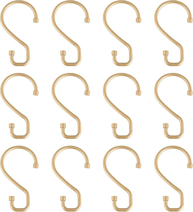 Bath Bliss 12 Pack S-Hook Shower Curtain Rings | Bathroom | Metal S Shaped Hooks | Easy Glide | E... | Amazon (US)