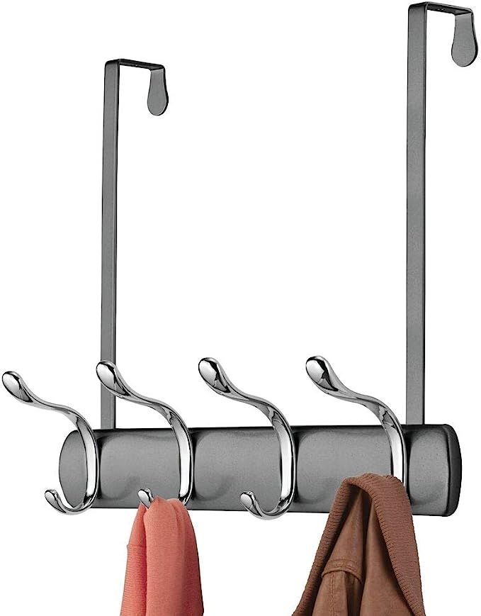 mDesign Decorative Over Door 8 Hook Metal Storage - Long Easy Reach Organizer Rack for Coats, Hoo... | Amazon (US)