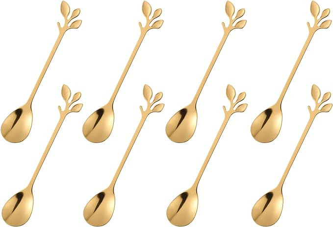 Gold Plated Stainless Steel Mini Coffee Espresso Spoon, Tableware Flatware Dessert Teaspoons Smal... | Amazon (US)