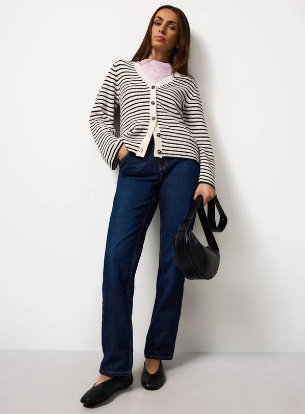 Tan Striped Peplum Button Cardigan 24 | Tu Clothing