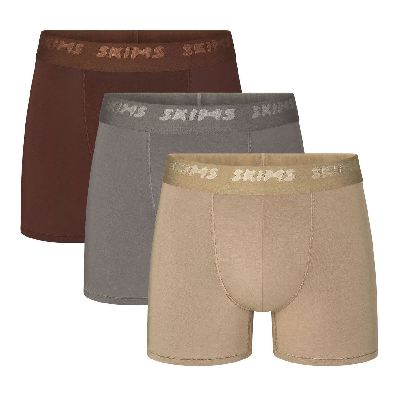 SKIMS SKIMS STRETCH 3 Boxer Briefs Three-Pack Desert Multi - Beige | Brown Thomas (IE)