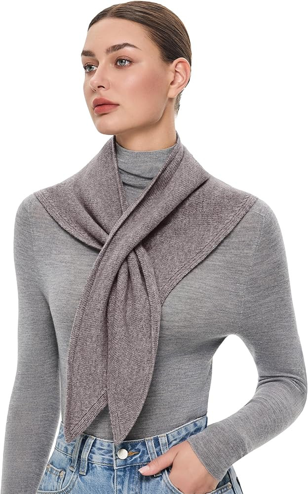 PULI Women's Luxury 100% Wool Triangle Scarf Warm Neck Head Shawl Wraps Winter Fashion Accessorie... | Amazon (US)