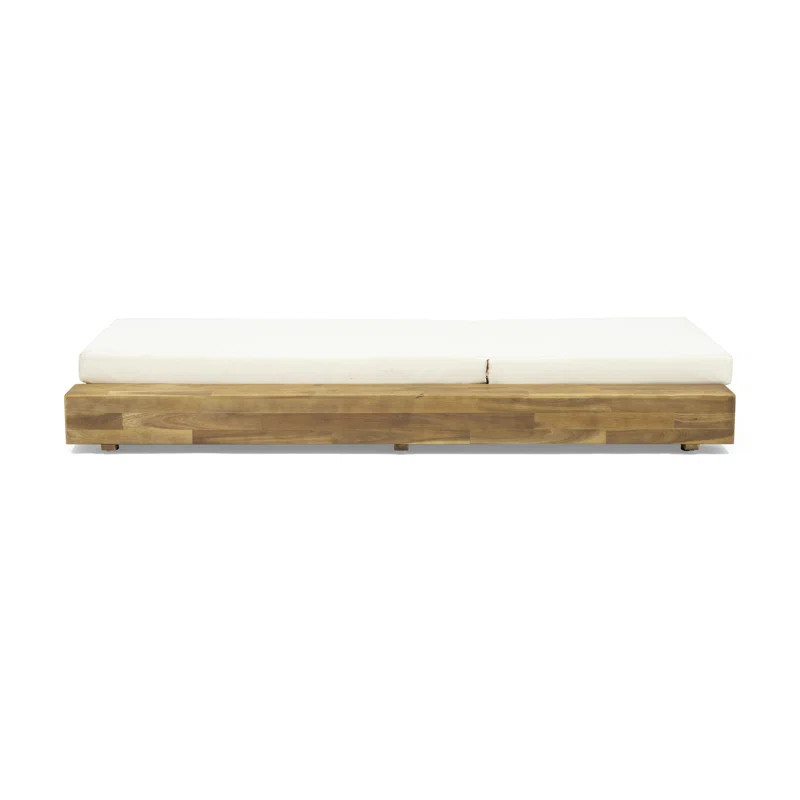 Donnie 39'' Outdoor Acacia Chaise Lounge (Set of 2) | Wayfair North America