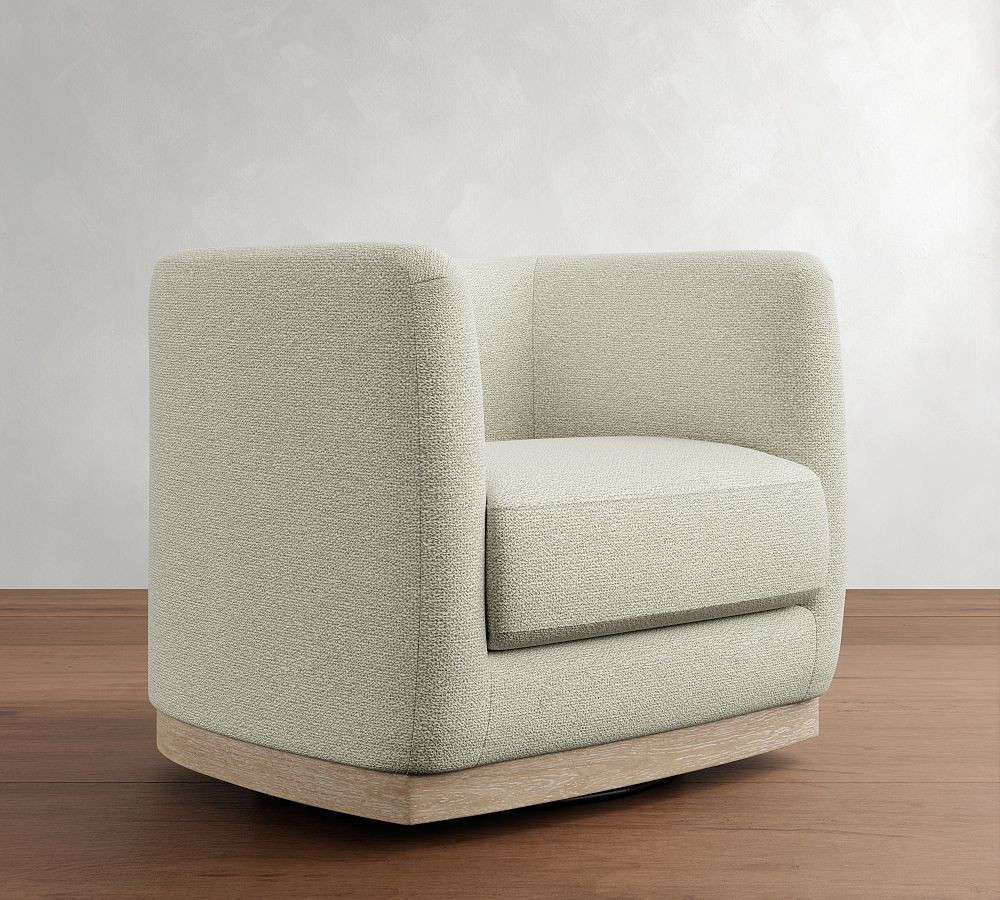Danton Wood Base Swivel Chair | Pottery Barn (US)