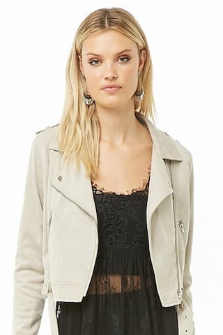 Faux Suede Moto Jacket | Forever 21 (US)