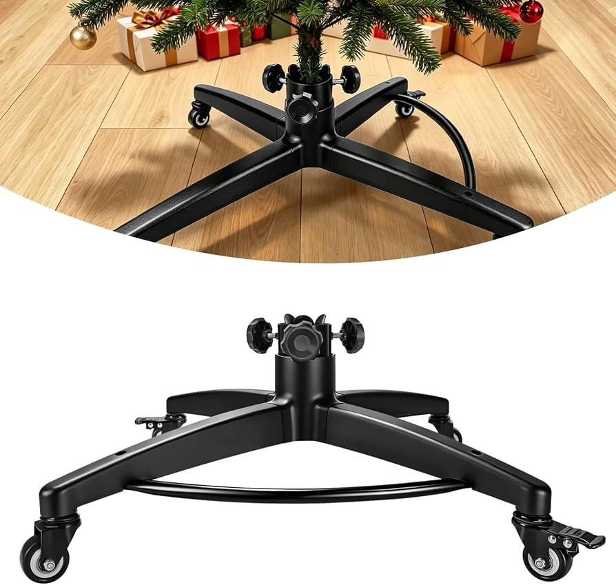 Rolling Christmas Tree Stand with Pull Pod for Up to 9Ft Artificial Tree | Amazon (US)
