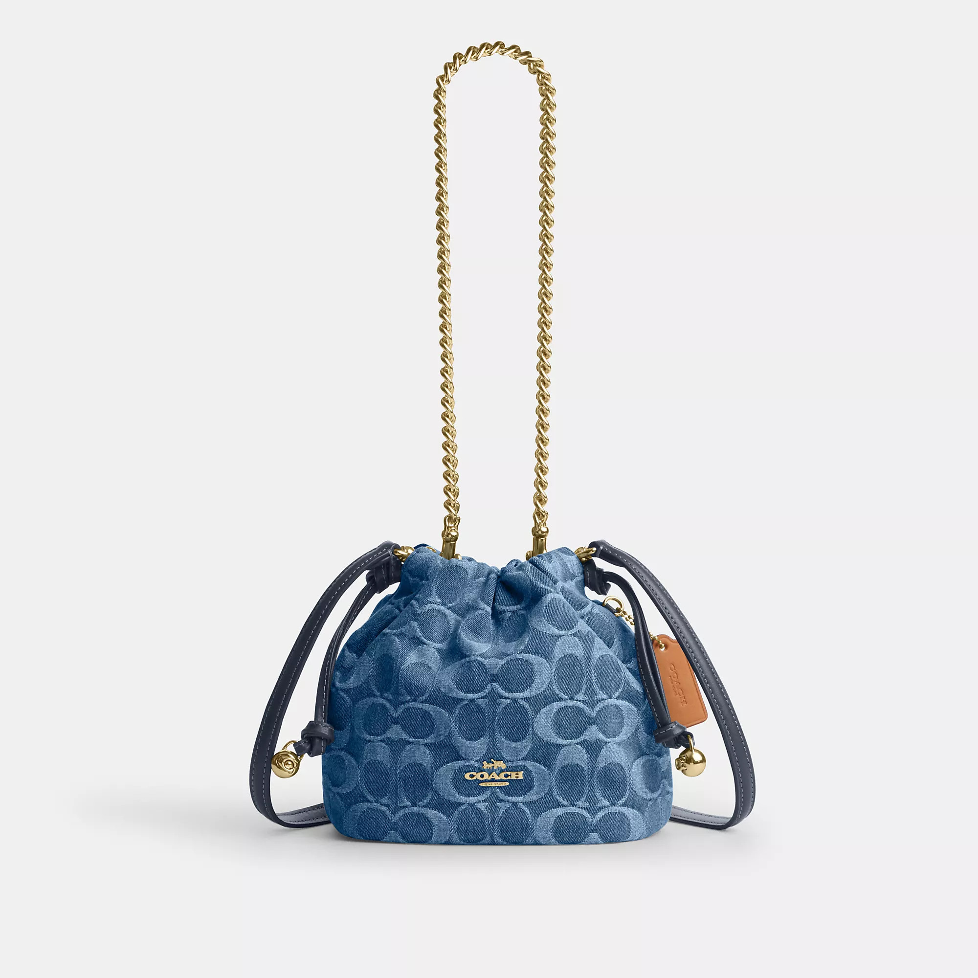 Coach Outlet Faye Mini Drawstring Bag In Signature Denim | Shop Simon