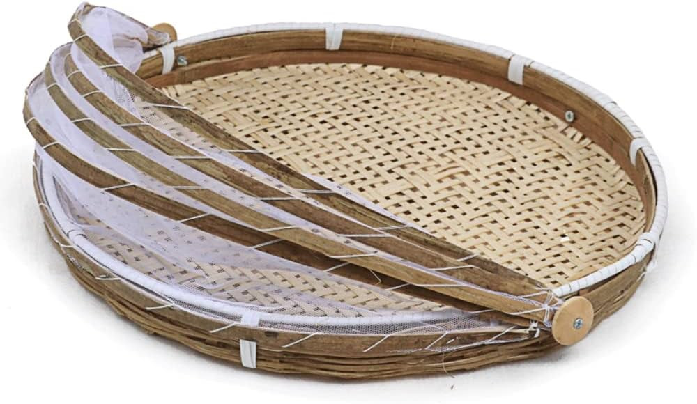 Picnic Mesh Food Covers Tent, Round Food Basket Covered Serving Food Tent Basket Hand Woven with ... | Amazon (US)