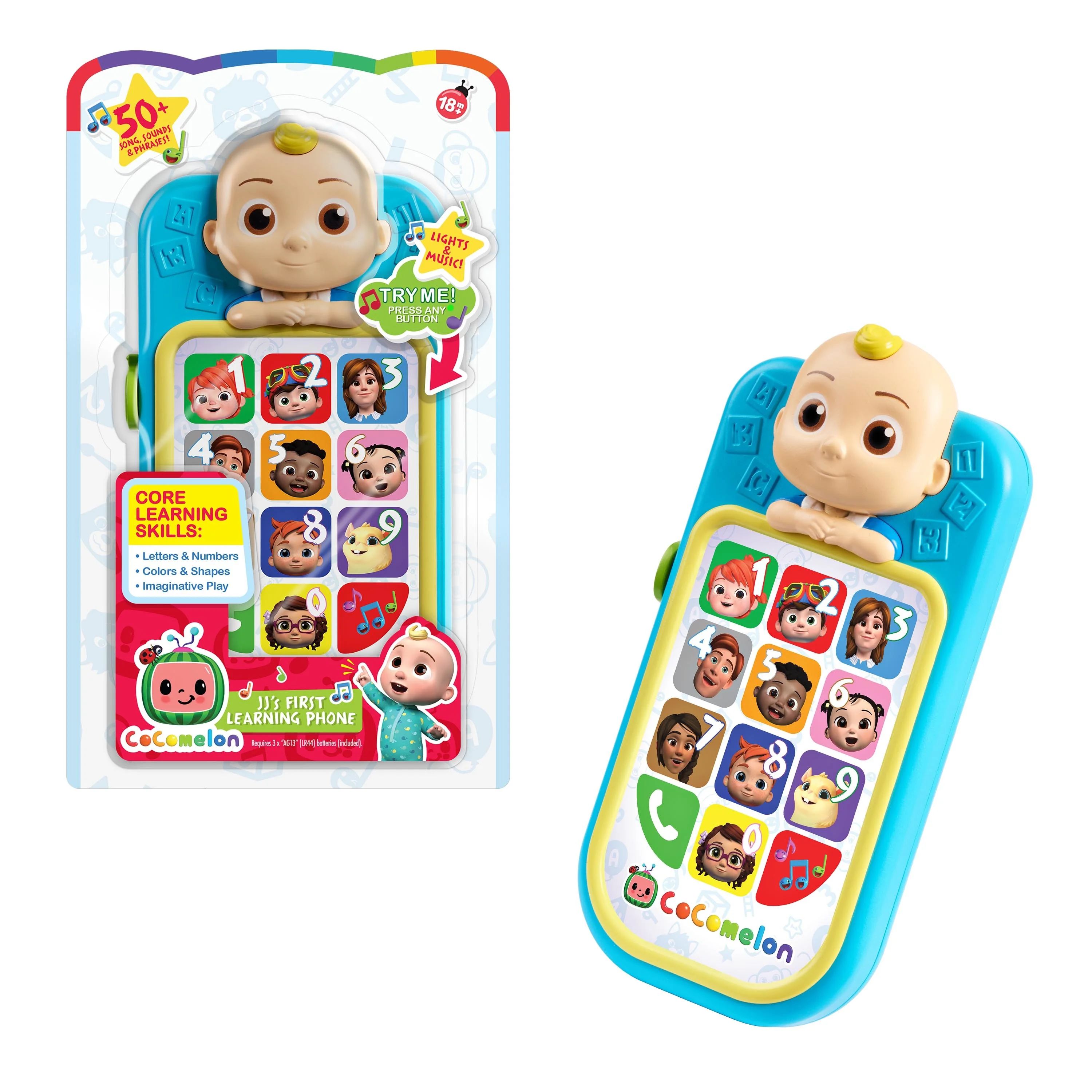 CoComelon JJ’s First Learning Toy Phone for Kids with Lights, Sounds, Music to Introduce Feelin... | Walmart (US)