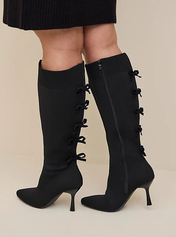Bow Back Stiletto Knee Boot (WW) | Torrid (US & Canada)