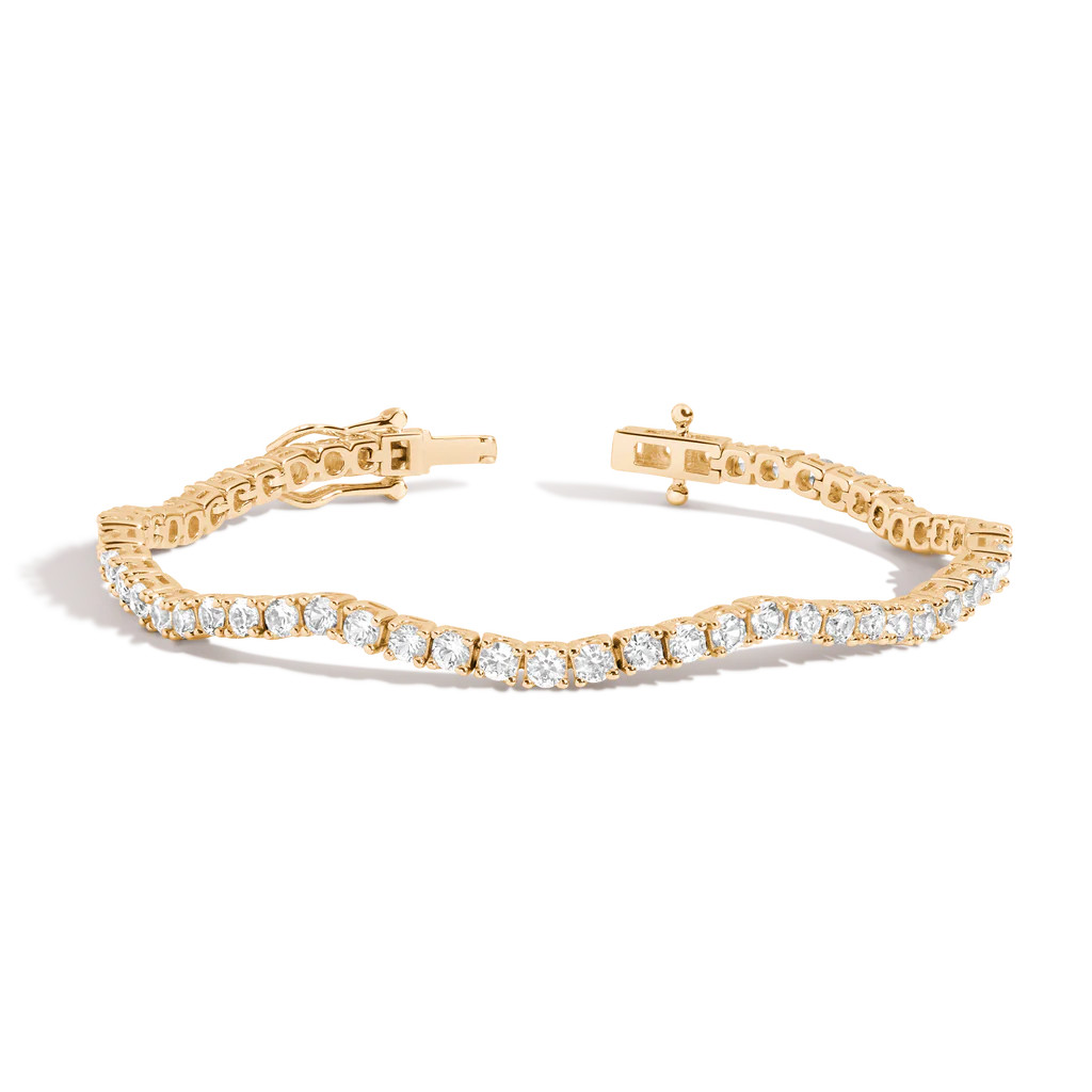 Lab Grown White Sapphire Wave Tennis Bracelet | AUrate New York