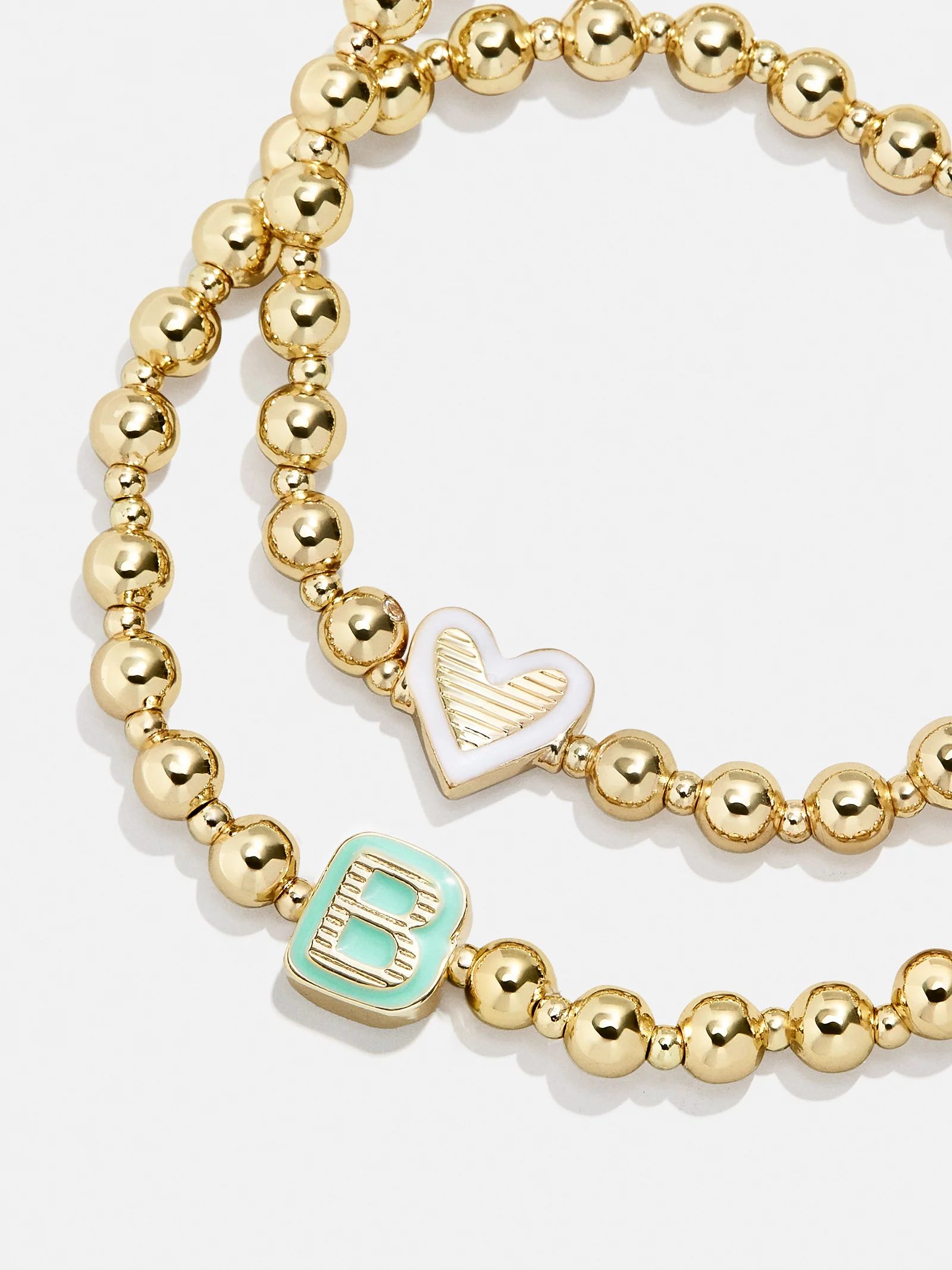 Initial & Heart Kids' Pisa Bracelet Set - Initial & Heart | BaubleBar (US)