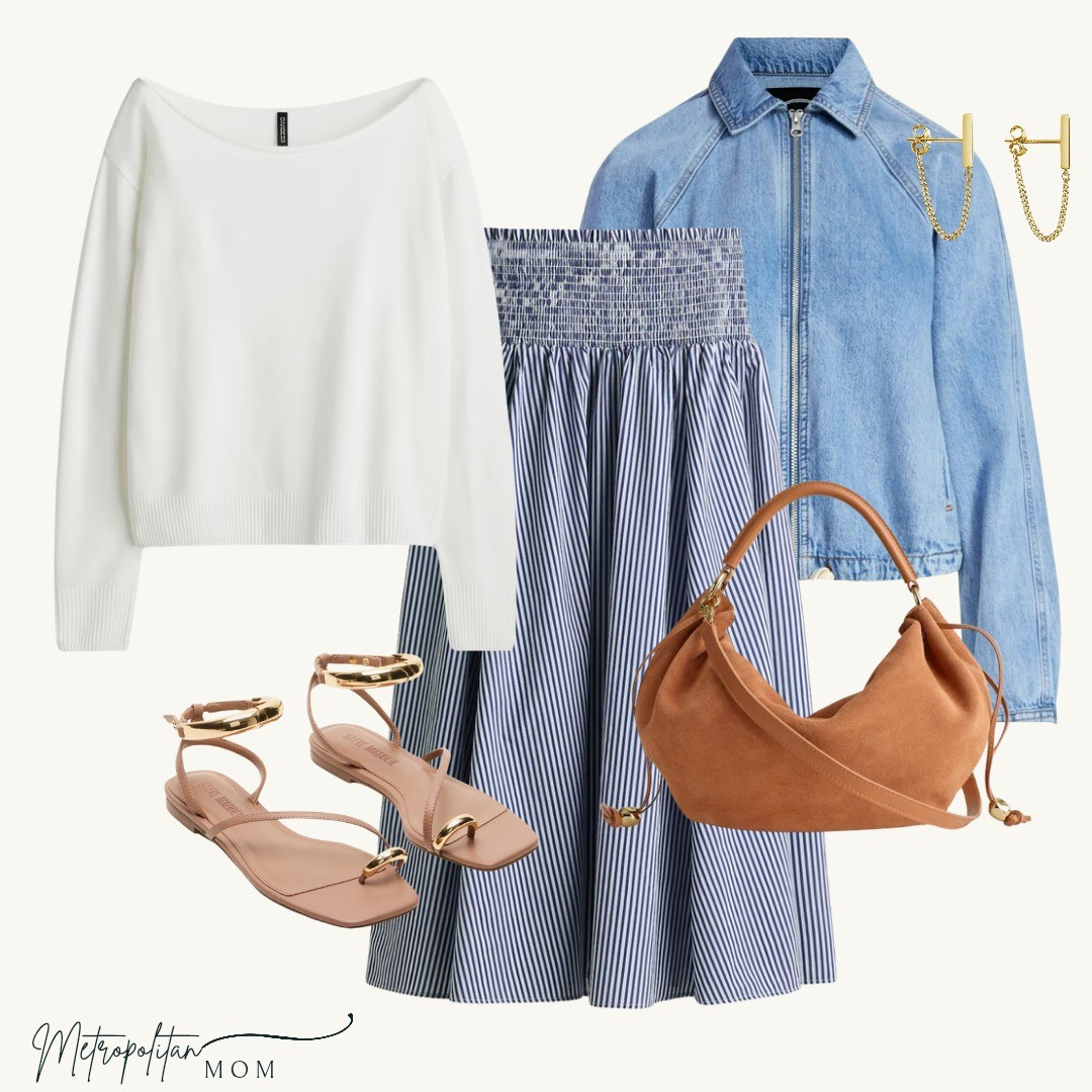 Spring Break Energy.  Real-Life Styling.This feels like spring break, but still completely wearable.Comfort up top, movement in the skirt, and just enough structure with the bomber and suede bag.

#LTKTravel #LTKmomlife #LTKOver40