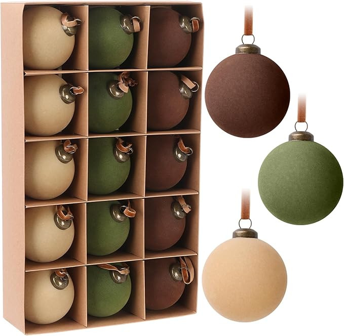 15 Pcs Velvet Christmas Ornaments,Flocked Christmas Ornaments,3.15inch Velvet Christmas Balls Bul... | Amazon (CA)
