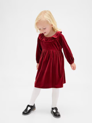 Baby & Toddler Velour Ruffle Collar Dress | Gap (US)