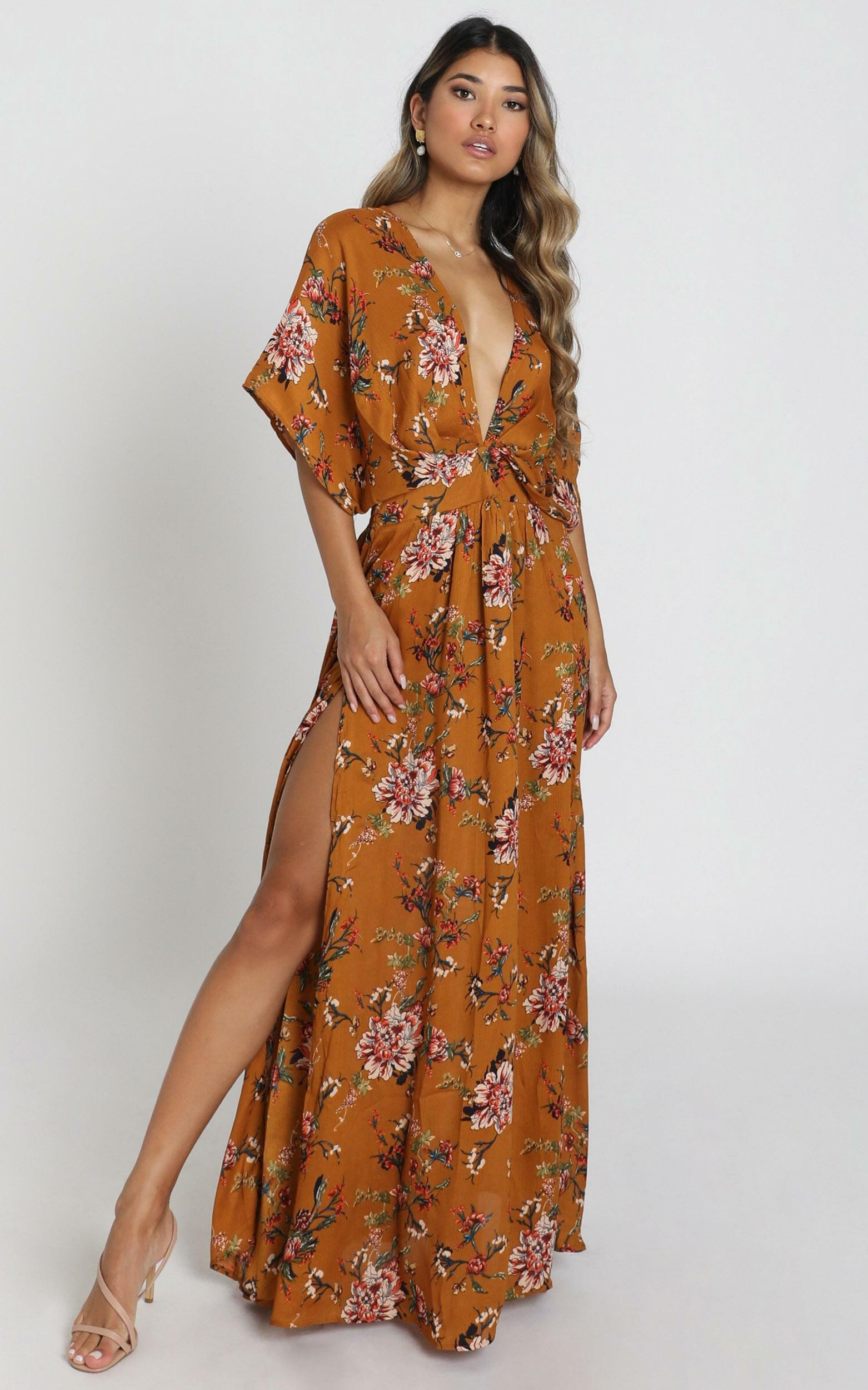 Vacay Ready Maxi Dress in Mustard Floral | Showpo | Showpo - deactived