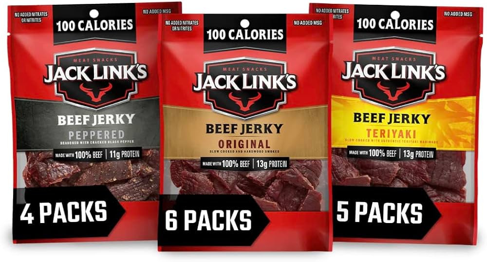 Jack Link's Beef Jerky Variety Pack - Includes Original, Teriyaki, and Peppered Beef Jerky - 96% ... | Amazon (US)