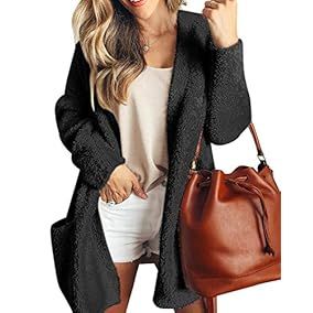 Auxo Women's Open Front Fuzzy... | Amazon (US)