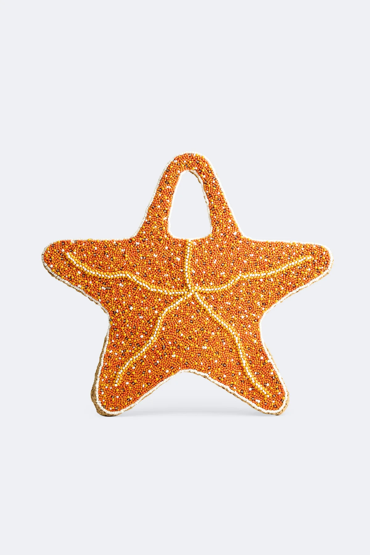 Beaded Starfish Bag In Orange/Natural | Simon Miller