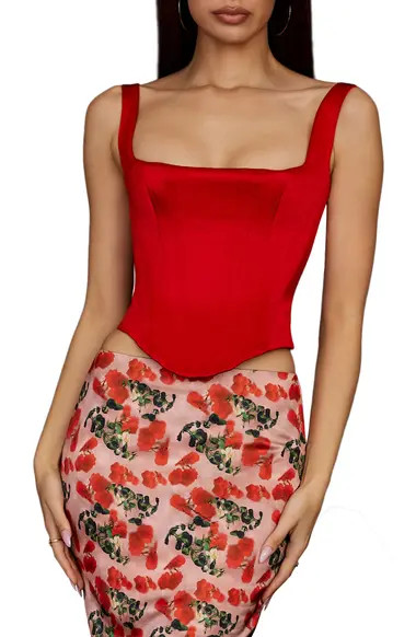 Rafa Satin Longline Corset Top | Nordstrom