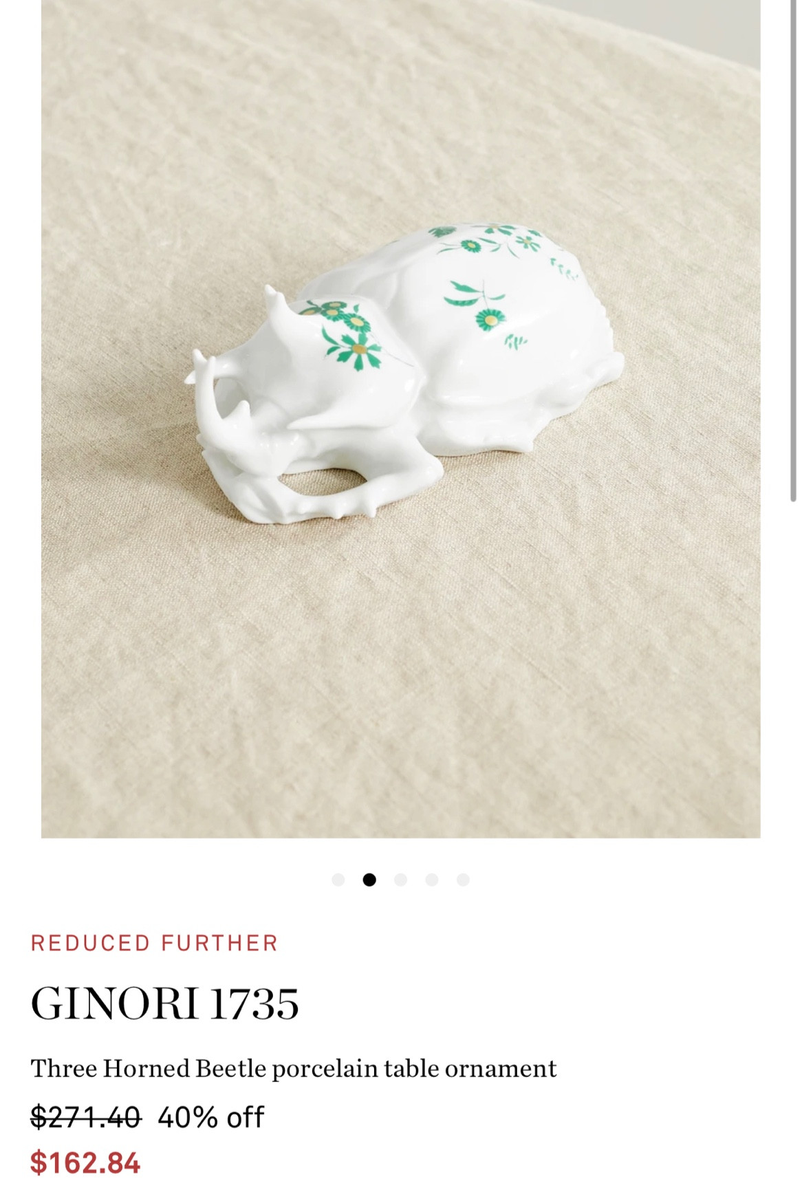 Home Decor on Sale: Ginori 1735 Beetle Porcelain Table Ornament 

#LTKsalealert #LTKhome #LTKaustralia
