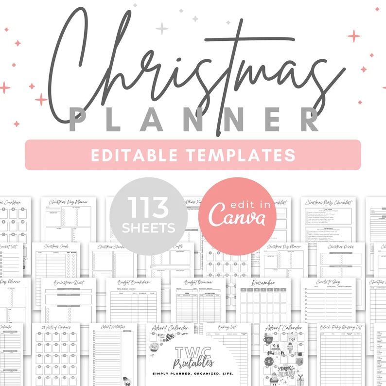 Christmas Planner Templates for Canva, Holidays Planner, Editable Holidays Printable, Planner Tem... | Etsy (US)