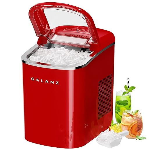 Galanz Portable Countertop Electric Ice Maker Machine, 26 lbs in 24 Hours, 9 Bullet Shaped Cubes ... | Amazon (US)
