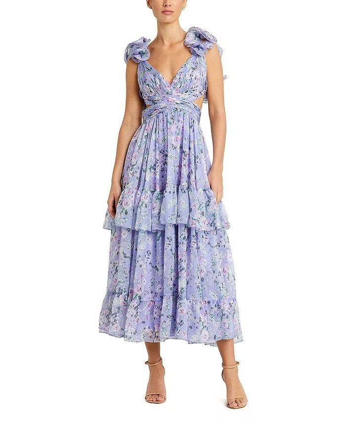 Ruffle Tiered Cut-Out Floral Chiffon Dress | Bloomingdale's (US)