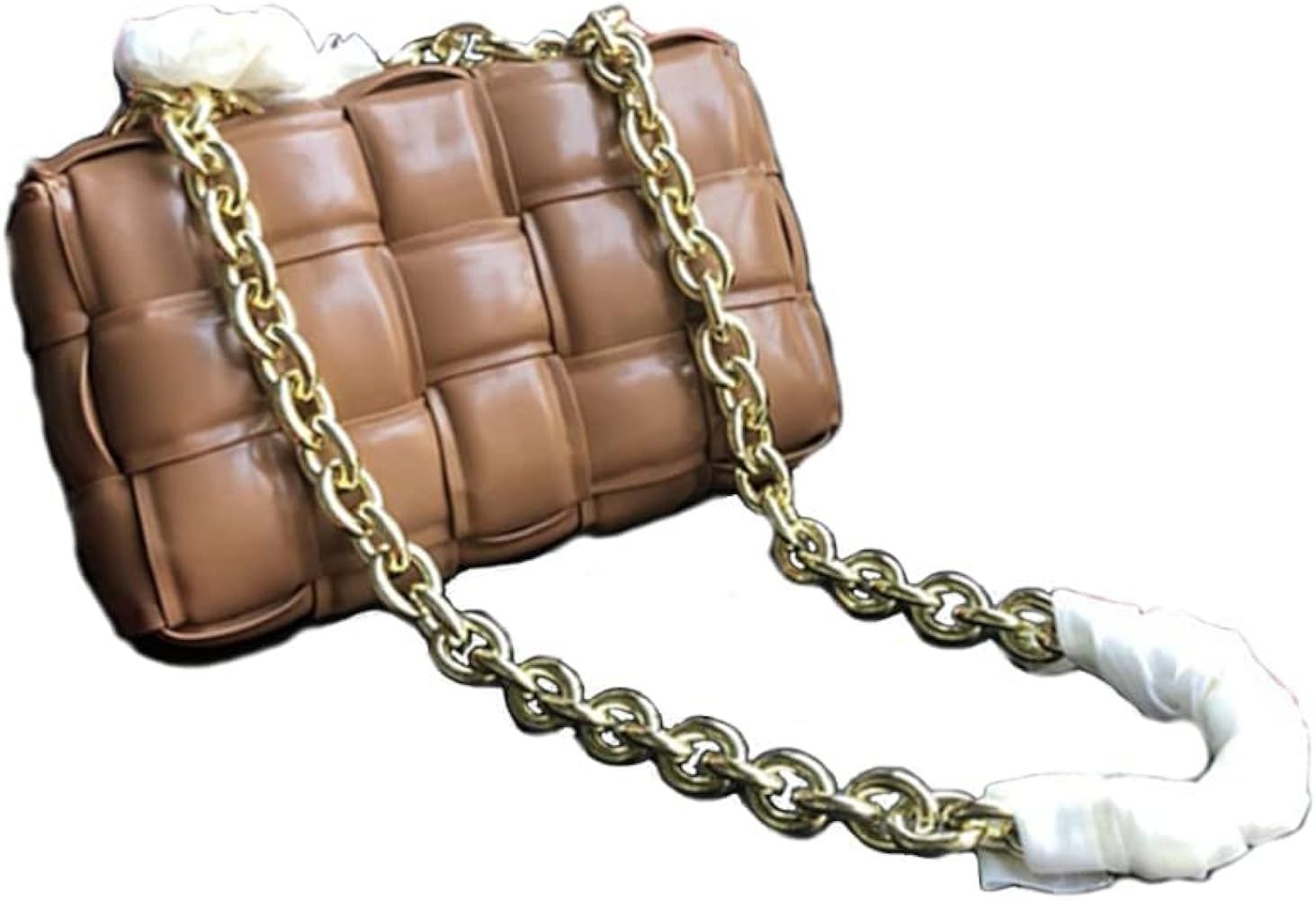 EvaLuLu Woven Chain Bag Genuine Leather Women Shoudler Bag | Amazon (US)