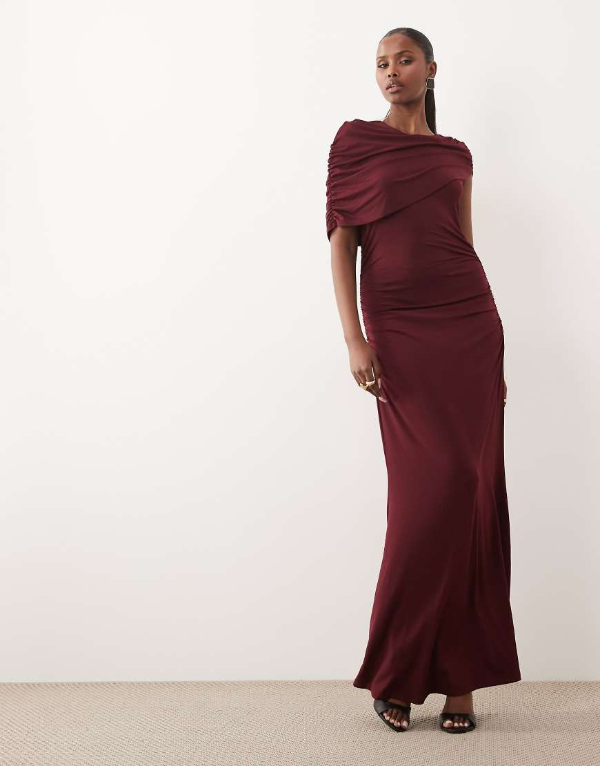 Vero Moda cape detail jersey maxi dress in purple | ASOS (Global)
