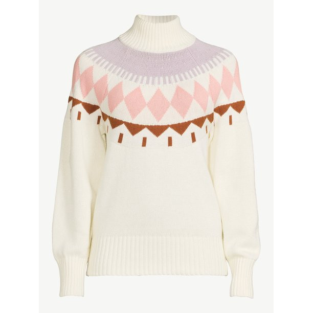 Free Assembly Women's Fair Isle Sweater, Midweight - Walmart.com | Walmart (US)