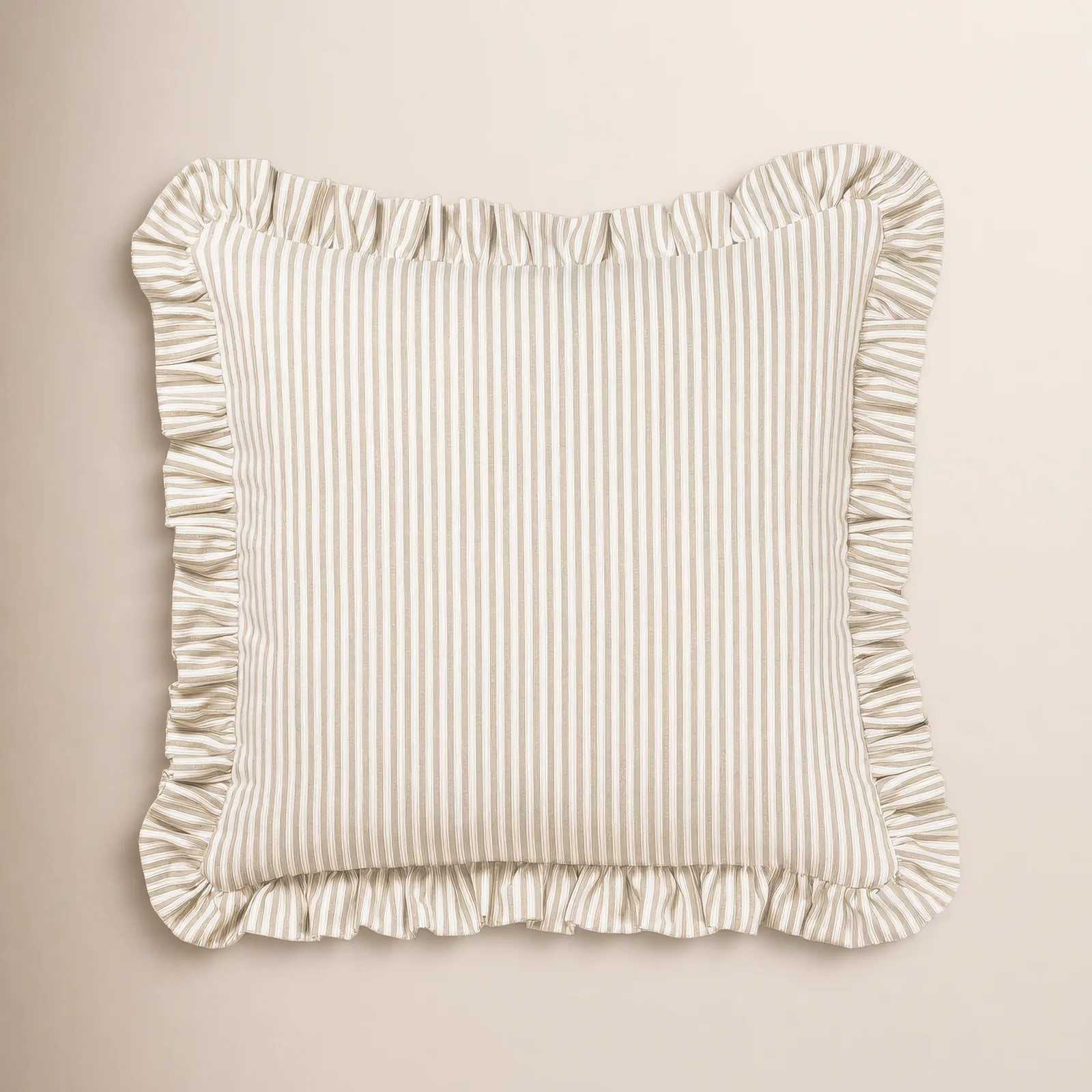 Birch Lane Polo Stripe Ruffled Accent Pillow | Birch Lane