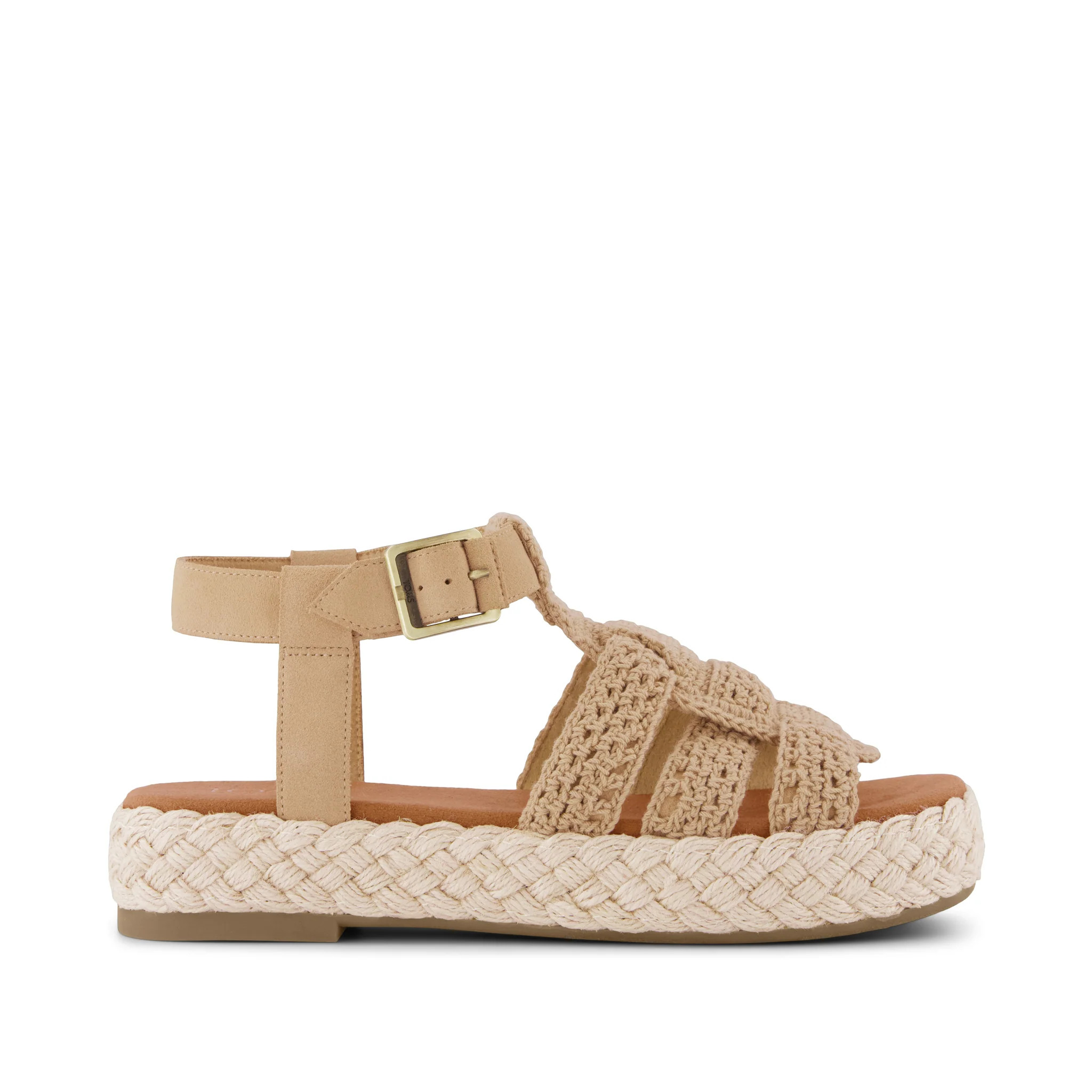 Womens Jac Fisherman Sandal Caramel Crochet | Toms EMEA