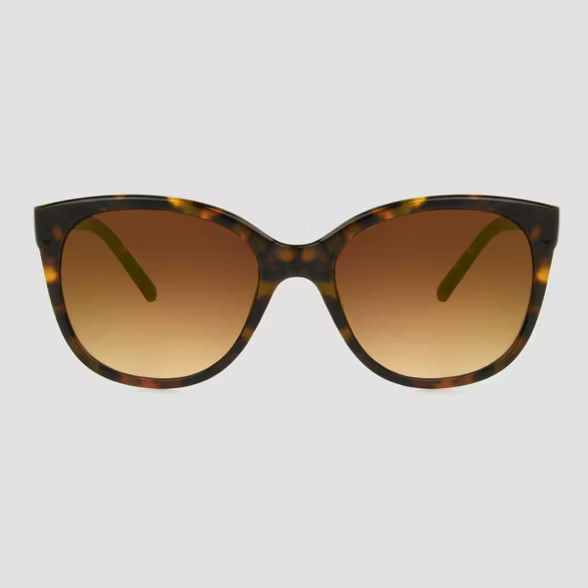 Women's Tortoise Shell Print Square Sunglasses - A New Day™ Brown | Target