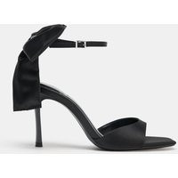 Zara - Maxi Bow Heeled Sandals - Women - Black - Women | Zara US