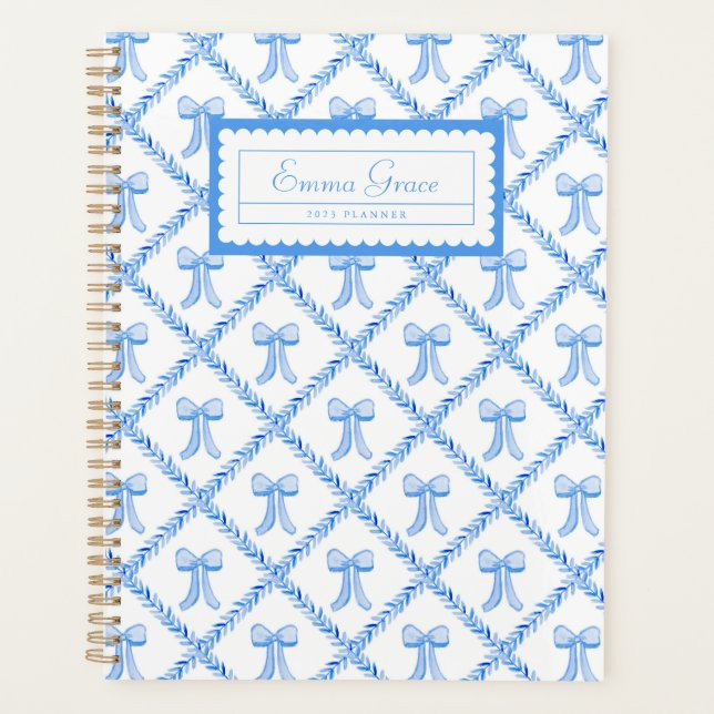 Grandmillennial Trellis Bows Planner | Zazzle | Zazzle