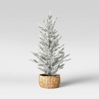36" Flocked Tree in a Basket - Threshold™ | Target