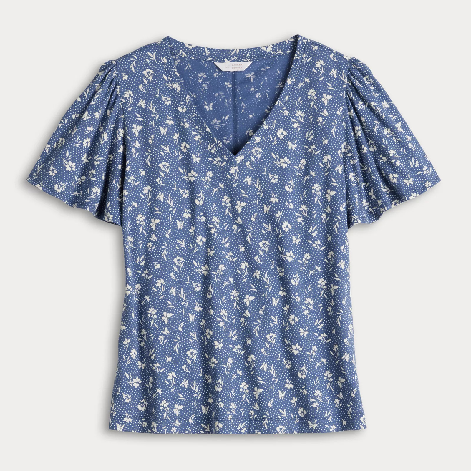Women's LC Lauren Conrad V-Neck Flutter Sleeve Top | Kohl's